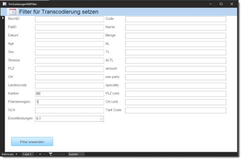 Ansicht Filtern